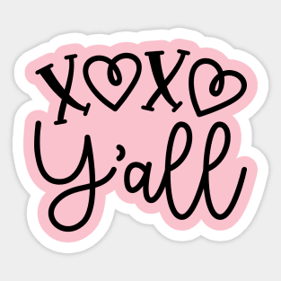 XOXO Y'all Hugs and Kisses Valentines Day Cute Sticker